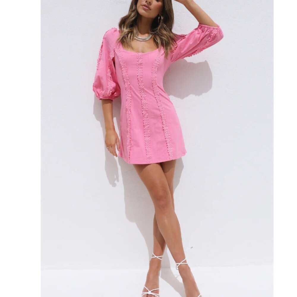 Fortunate One - Crashing Into You Mini Dress - Pink - Small